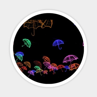 Colourful umbrellas in the night Magnet